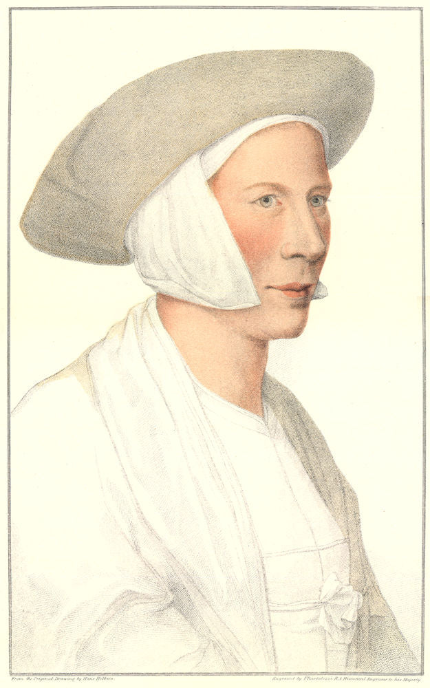 Unknown Lady from court of Henry VIII (3) by Bartolozzi after Hans Holbein 1884